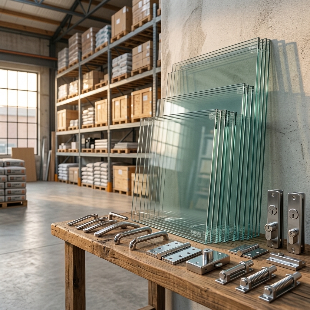 Toughened Glass & Door Hardware Set